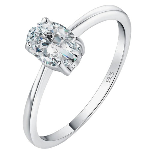 Daisy Philip Oval Shape 1ct 2ct Moissanite Solitaire Engagement Rings Gifts for Her