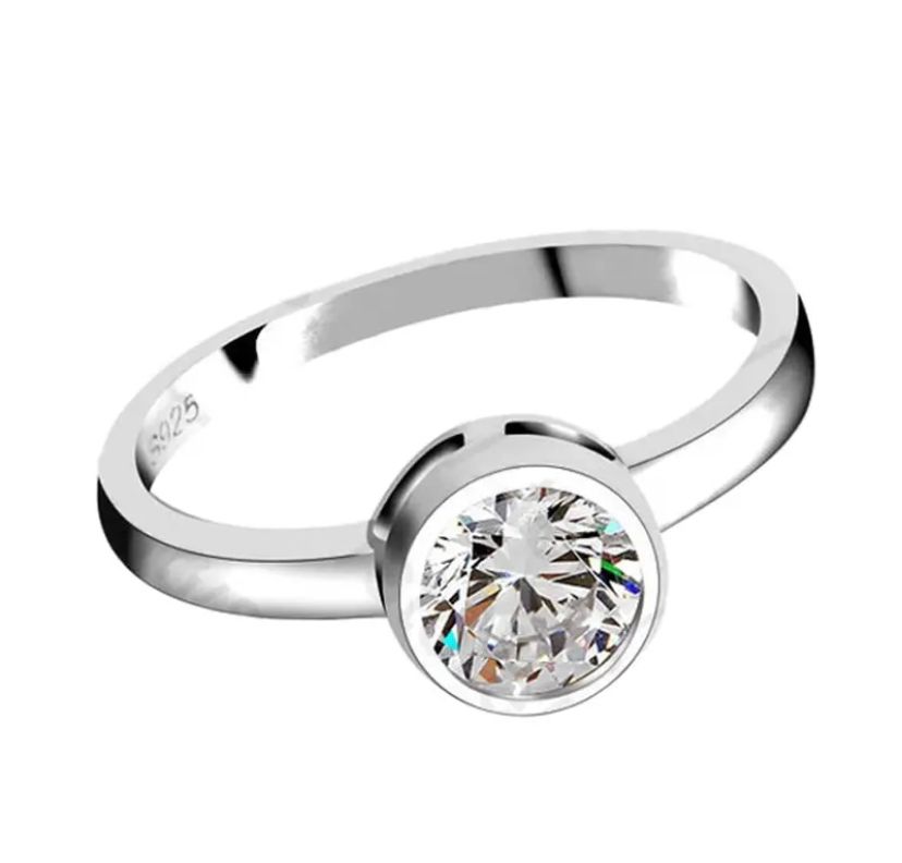 Daisy Philip Moissanite Solitaire Ring Engagement 925 Sterling Silver Gifts For Her