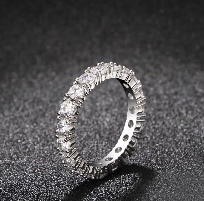 Daisy Philip Moissanite Diamonds Gemstone 925 Sterling Silver Ring Fine Gifts For Her