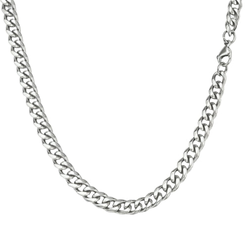 5mm Silver Stainless Steel Cuban Link Chain