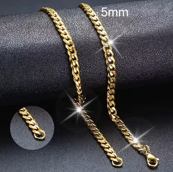 Daisy Philip 5mm Gold Stainless Steel Chain