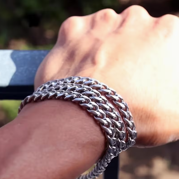 10mm Silver Stainless Steel Necklace