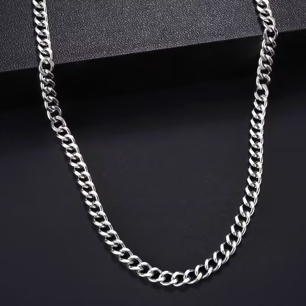 10mm Silver Stainless Steel Necklace