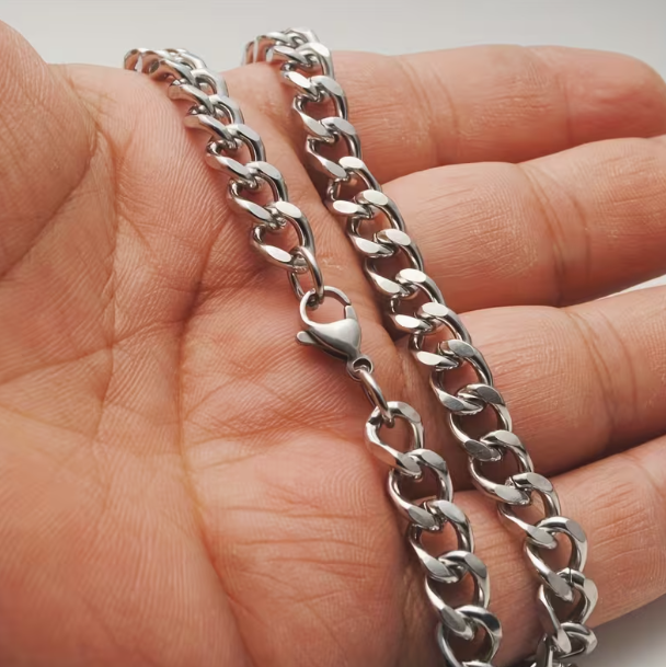 10mm Silver Stainless Steel Necklace