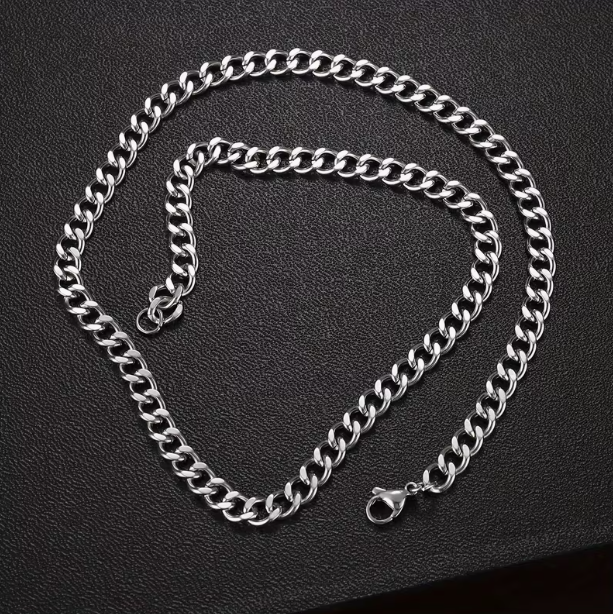 10mm Silver Stainless Steel Necklace