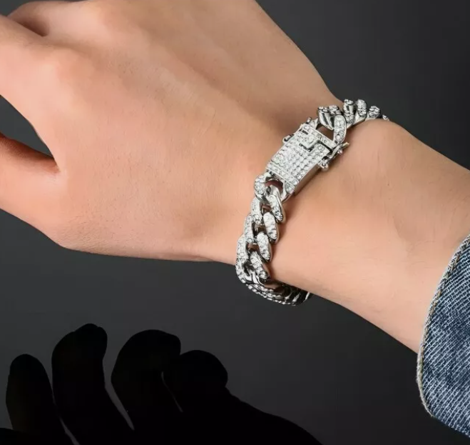 VVS Silver Rhinestone Bracelet