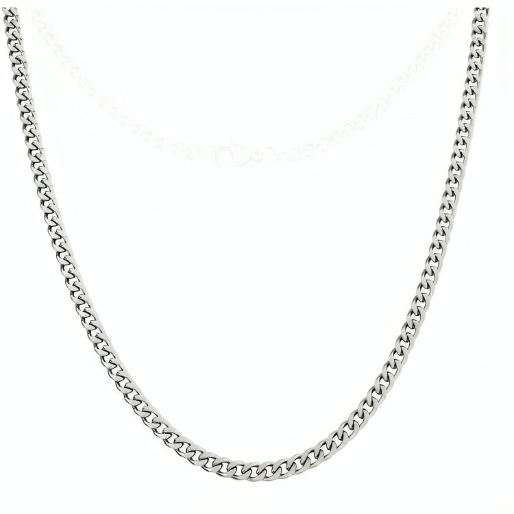4mm Silver Stainless Steel Necklace