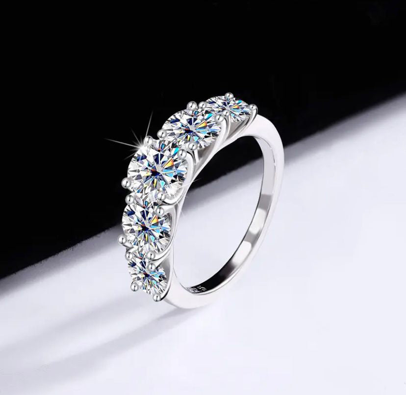 Daisy Philip Moissanite Engagement Rings 3.6CT 925 Sterling Silver Rings Gifts For Her