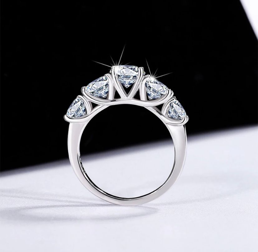 Daisy Philip Moissanite Engagement Rings 3.6CT 925 Sterling Silver Rings Gifts For Her